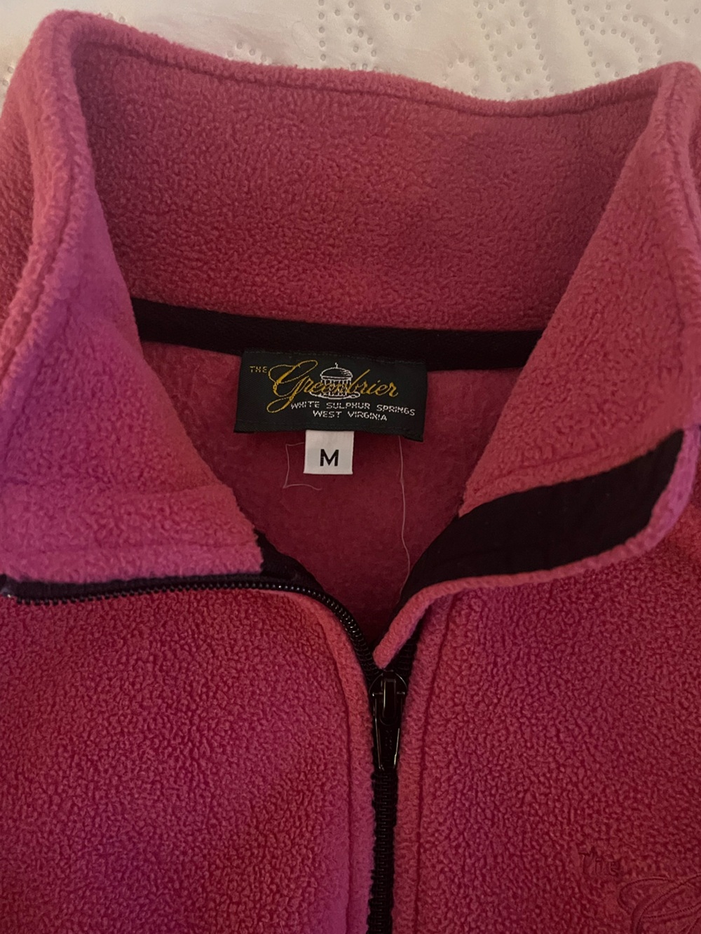 Women's Zip-Up Teddy Jacket in Deep Rose Pink Greenbrier M - Picture 2 of 5
